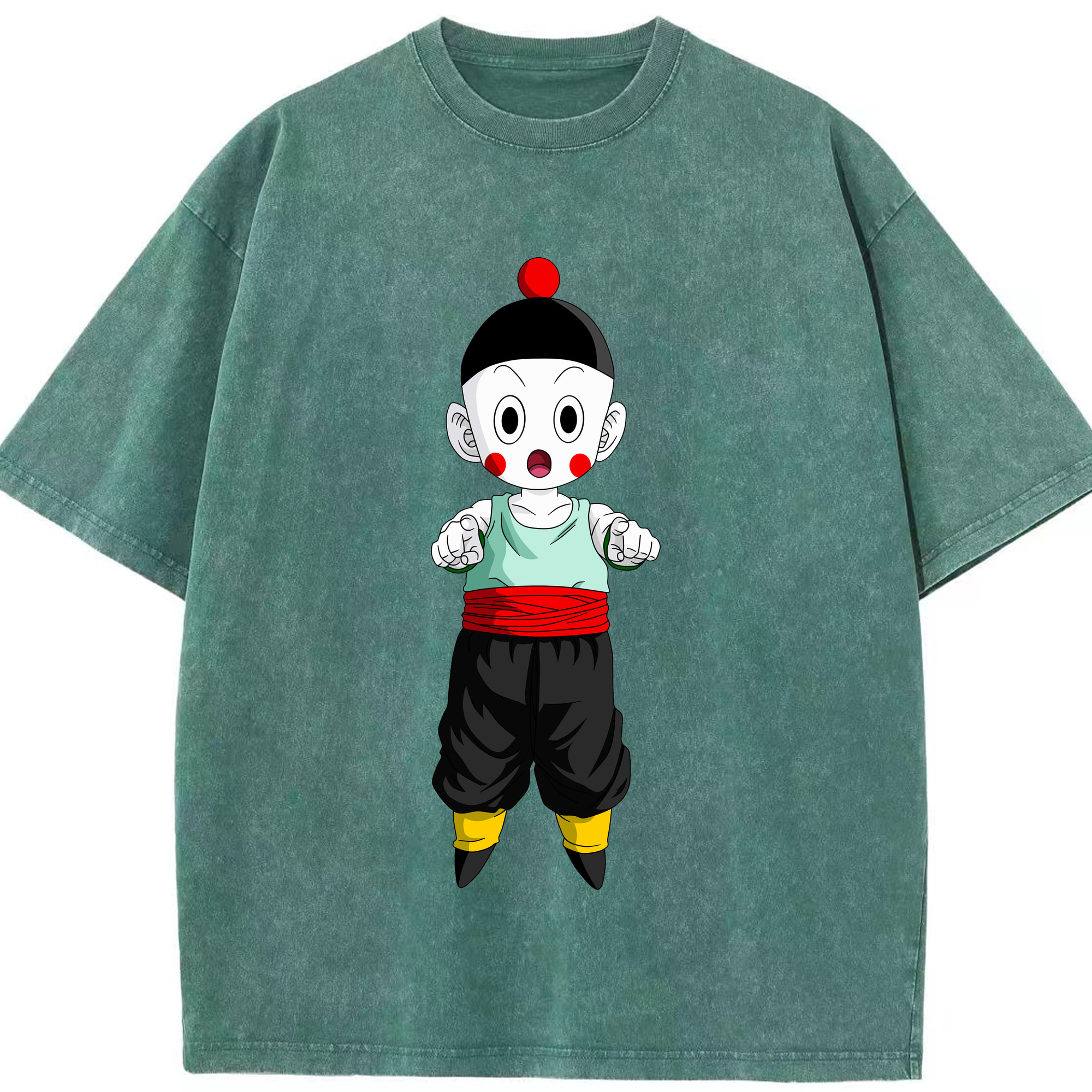 ドラゴンボール 餃子（チャオズ）DRAGON BALL Chaoz 綿100% ヴィンテージ風 半袖Tシャツ（フロントプリント）